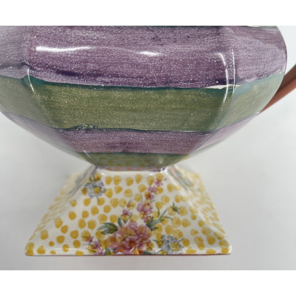 MacKenzie Childs Torquay Coffee Tea Pot Lid Kelp Urchin - Picture 14 of 16